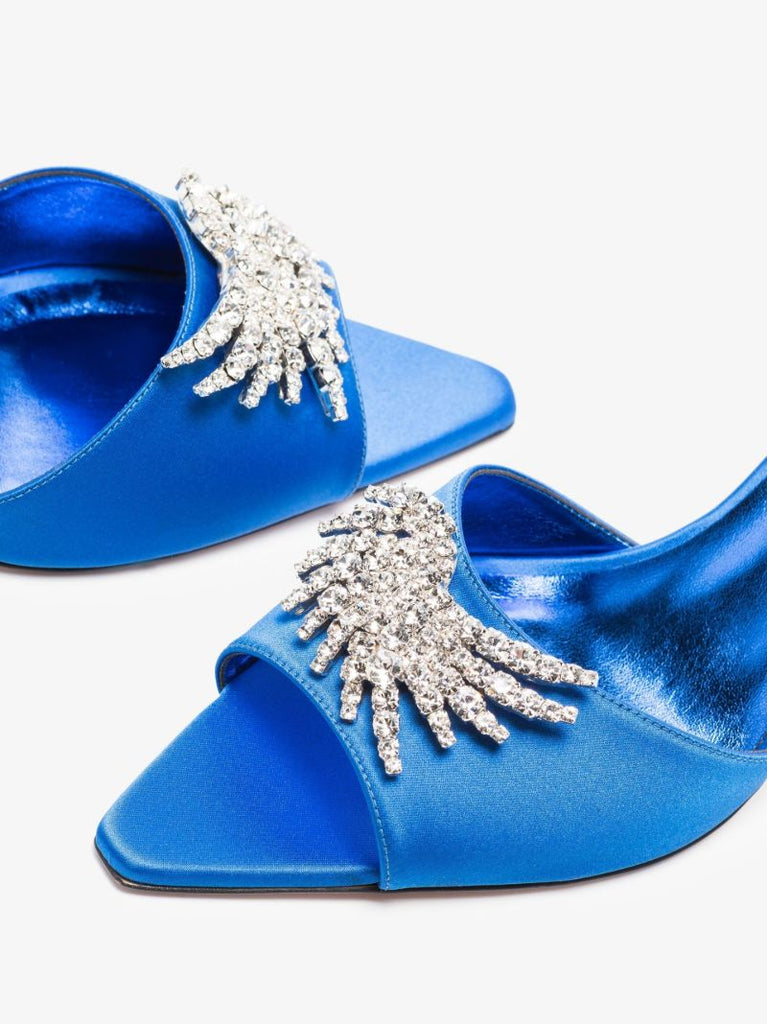 Blue Lotta 70 Satin Mules