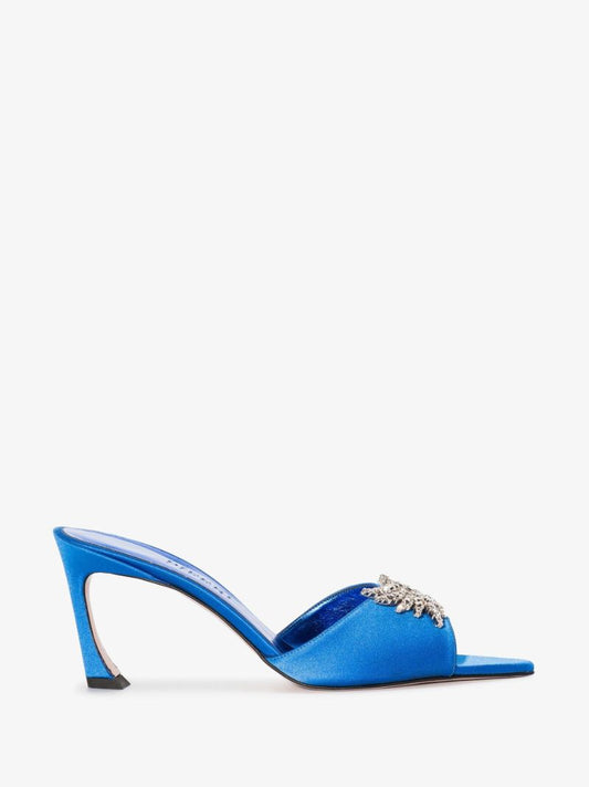 Blue Lotta 70 Satin Mules
