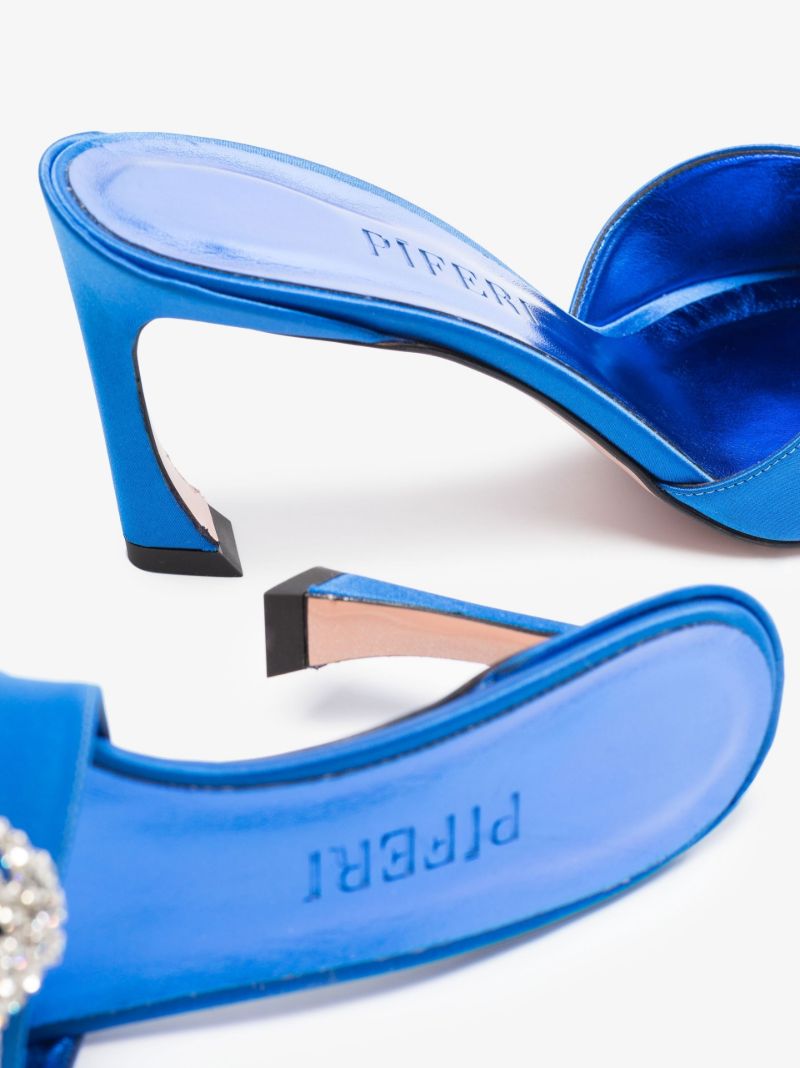 Blue Lotta 70 Satin Mules