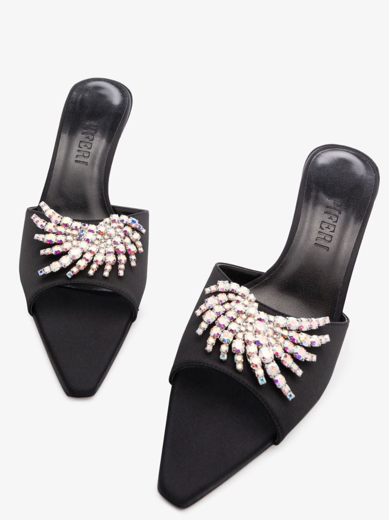 Black Lotta 70 Satin Mules