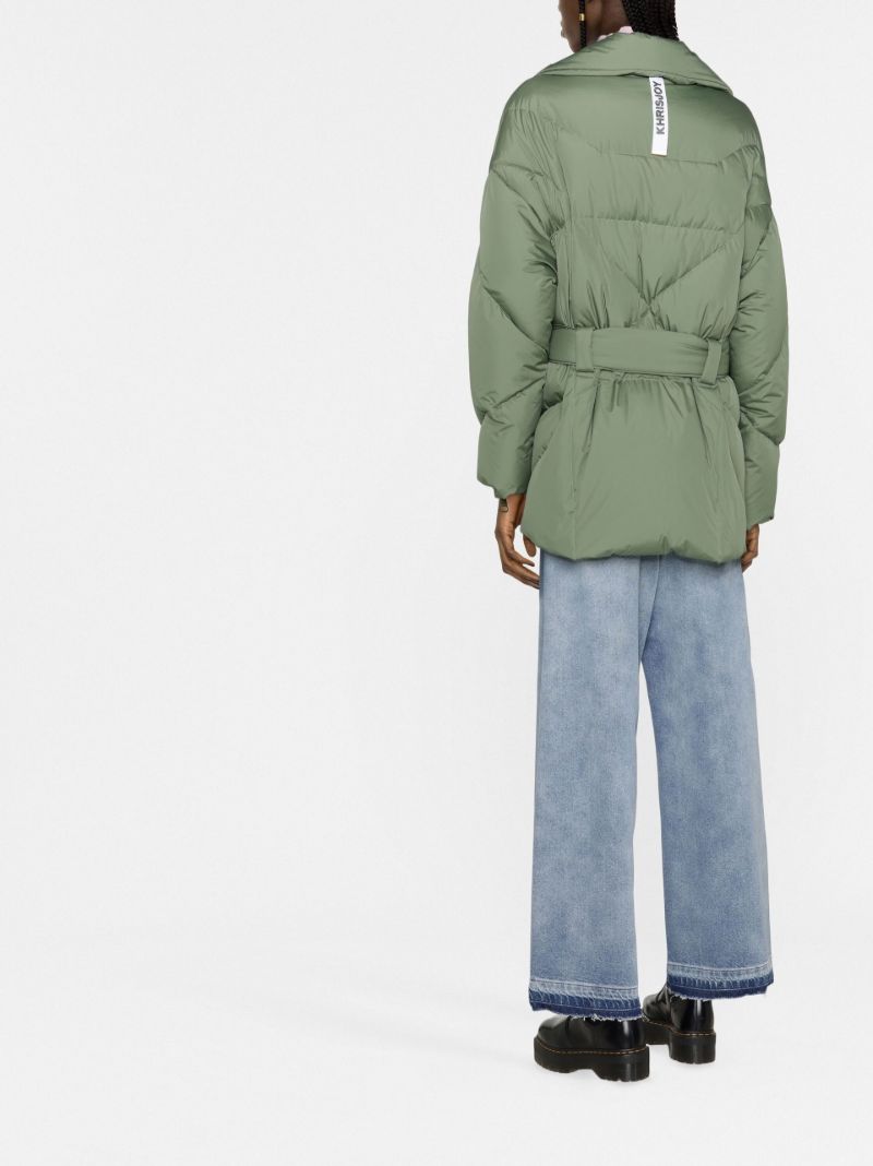 Green New Iconic Belted Puffer Jacket