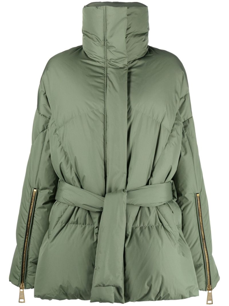 Green New Iconic Belted Puffer Jacket