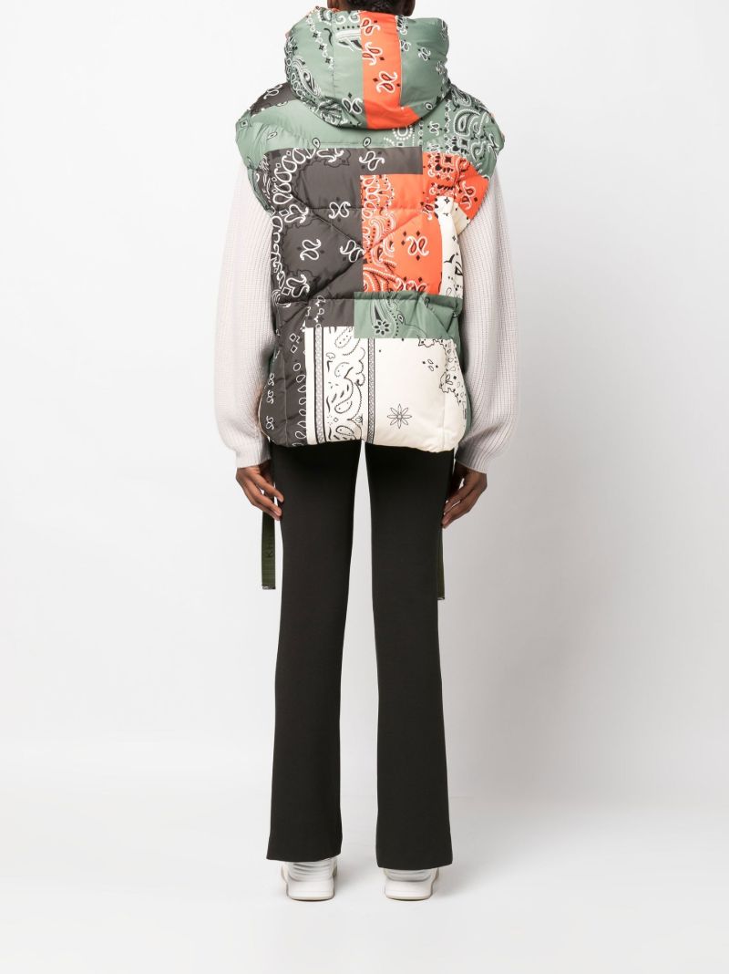 Green Bandana Patchwork Hooded Gilet