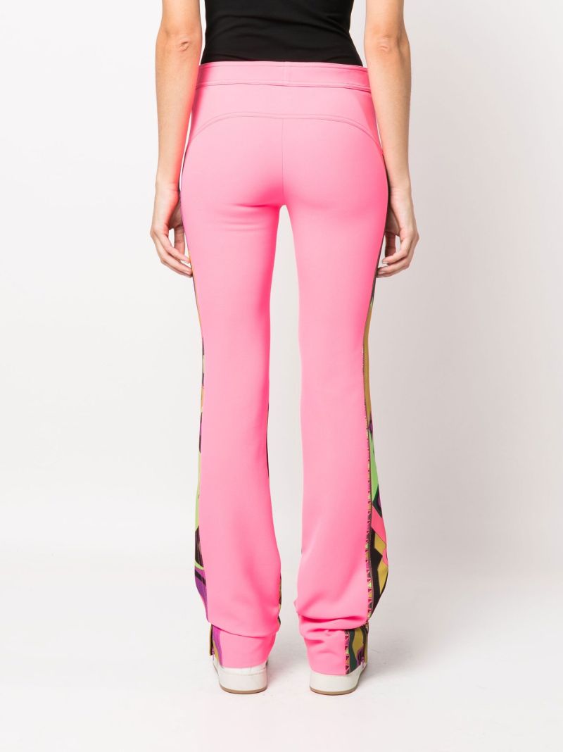 Pink Rombi-print Straight-leg Trousers