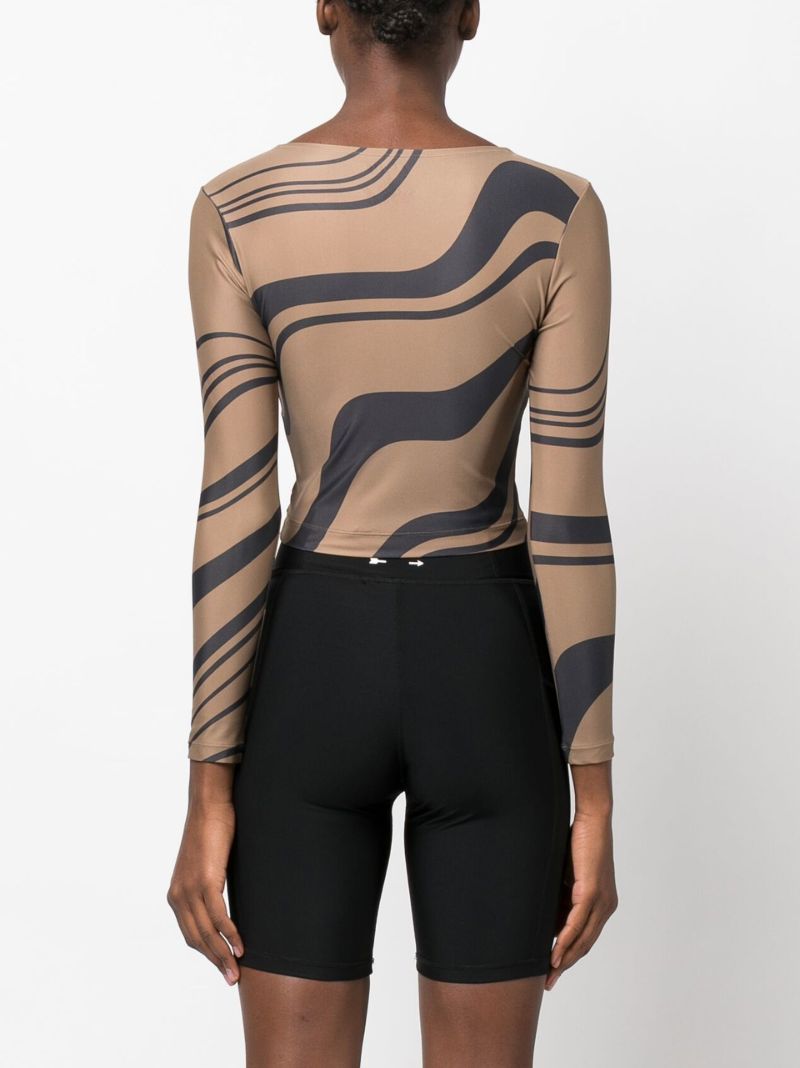 Brown Poppler Rash Guard Top