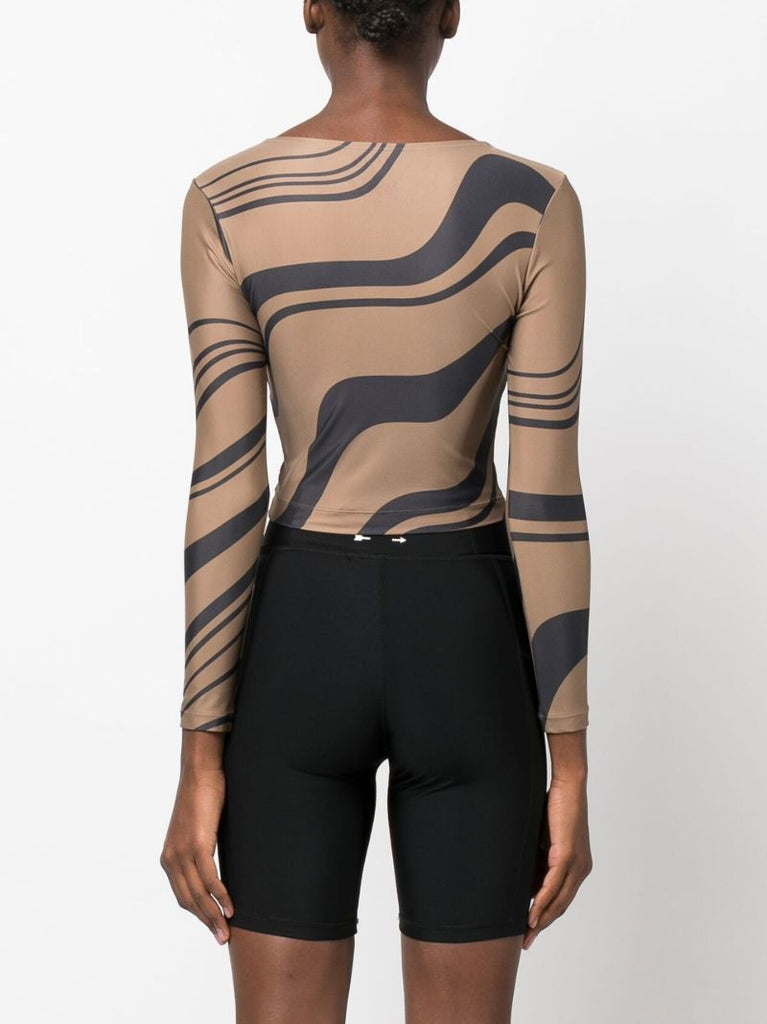 Brown Poppler Rash Guard Top