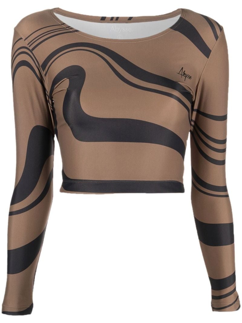 Brown Poppler Rash Guard Top