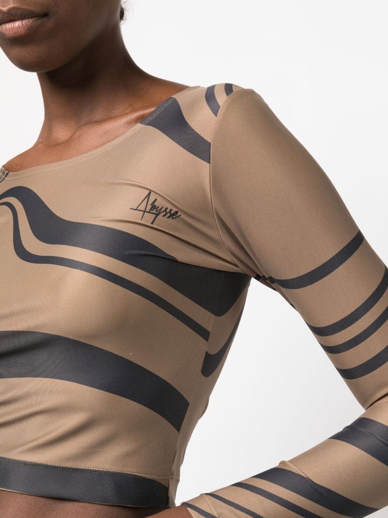 Brown Poppler Rash Guard Top