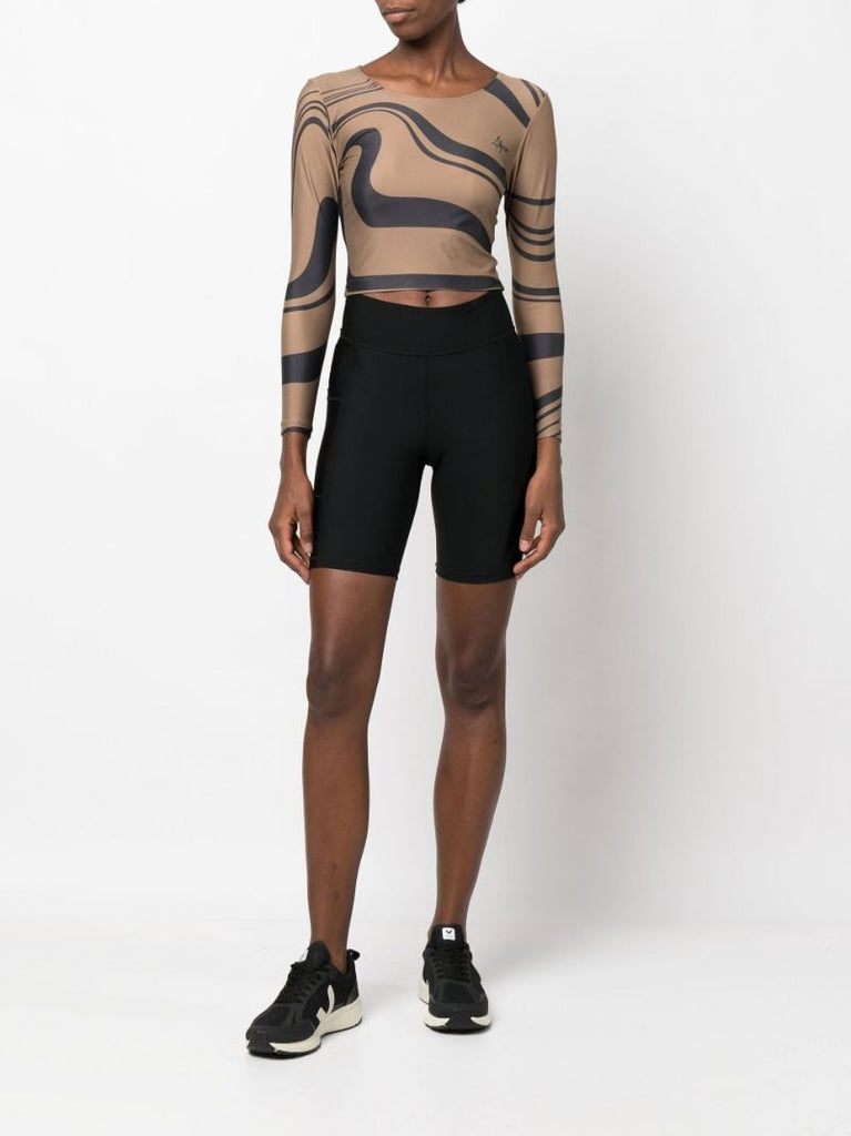 Brown Poppler Rash Guard Top