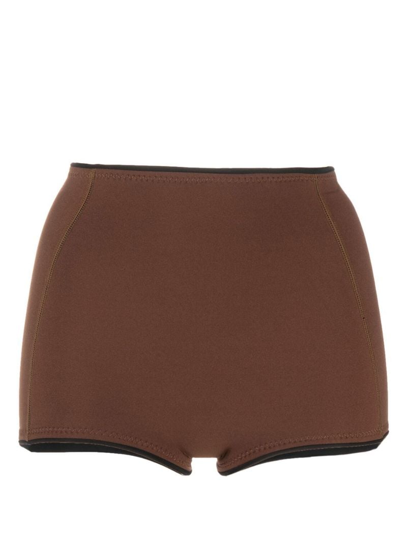 Brown Parry High Waist Bikini Bottoms