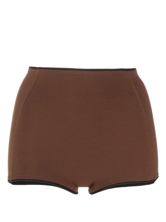 Brown Parry High Waist Bikini Bottoms