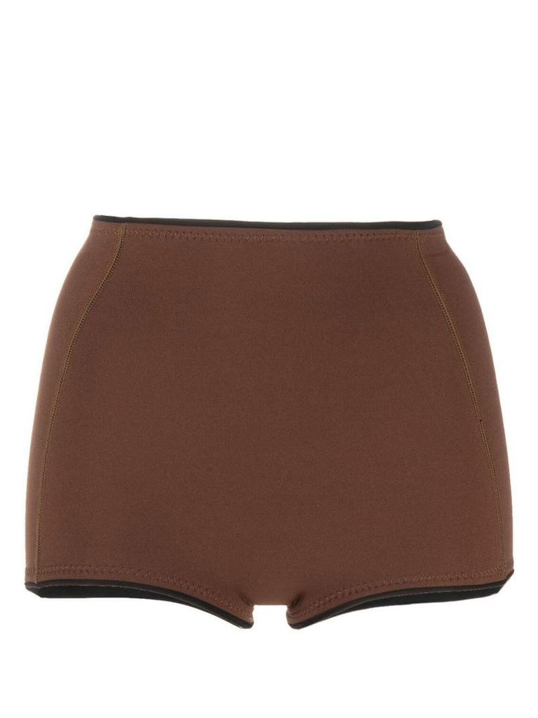 Brown Parry High Waist Bikini Bottoms