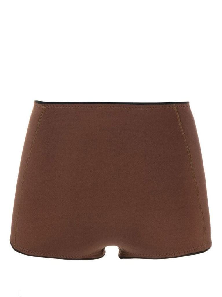 Brown Parry High Waist Bikini Bottoms