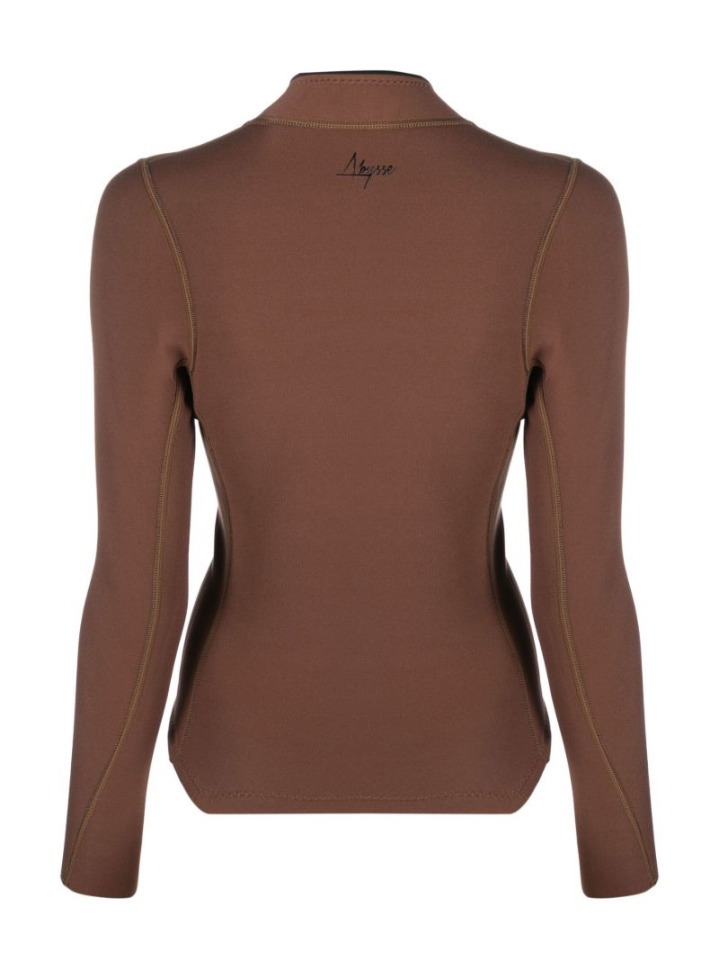 Brown Rell Rash Guard Top