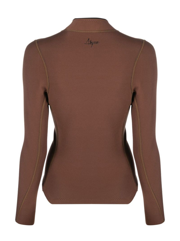 Brown Rell Rash Guard Top