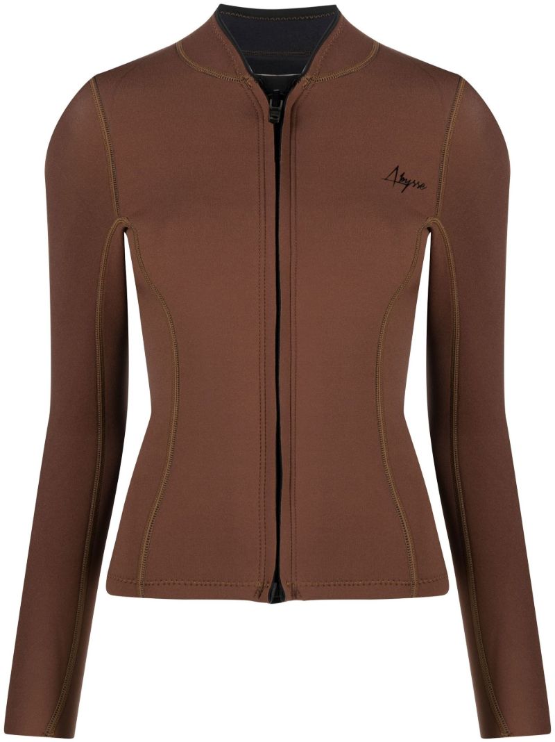 Brown Rell Rash Guard Top