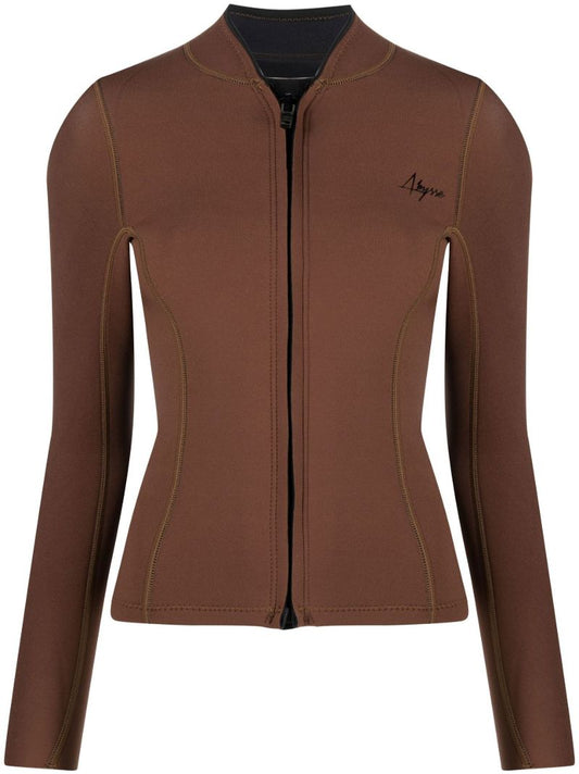 Brown Rell Rash Guard Top