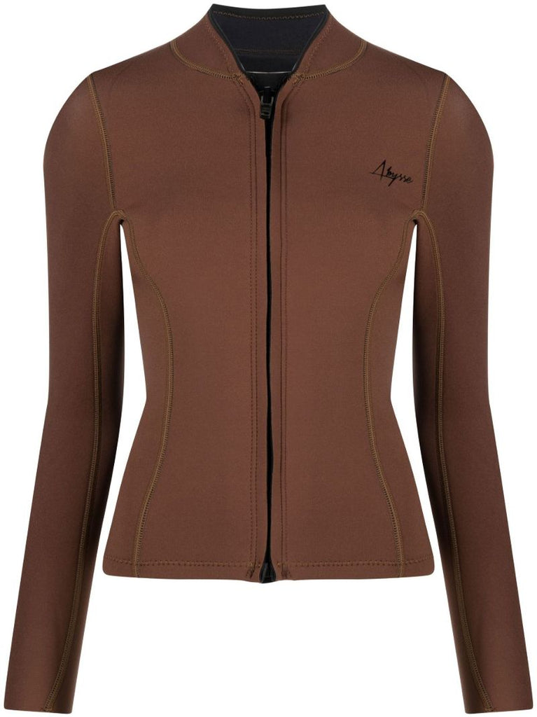 Brown Rell Rash Guard Top