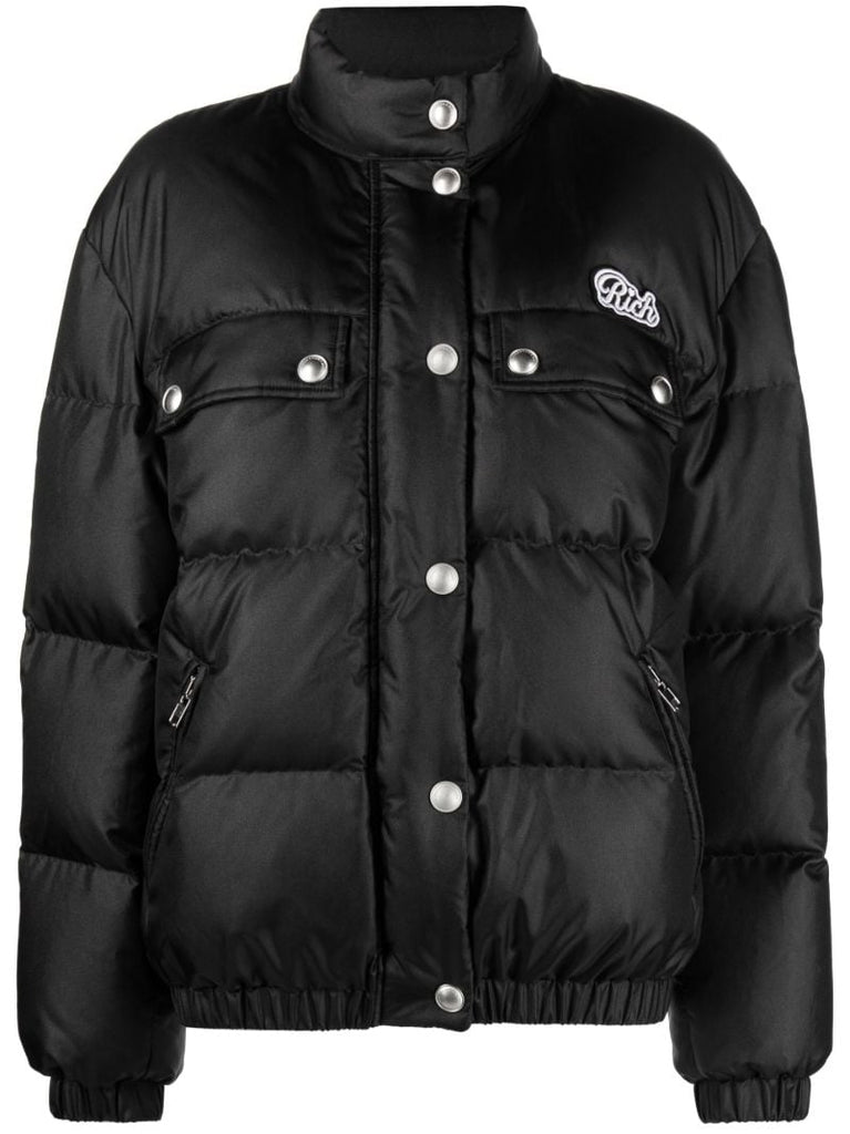 Black Logo Quilted Jacket