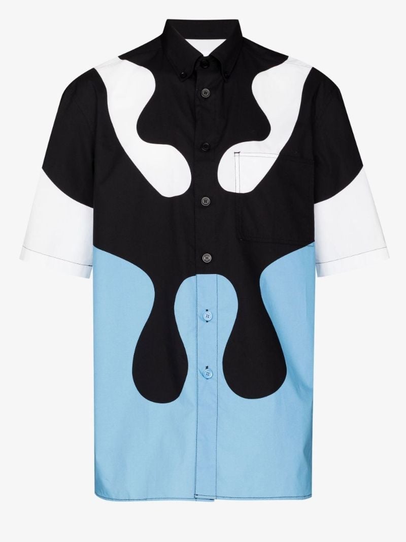 Blue Abstract Print Cotton Shirt
