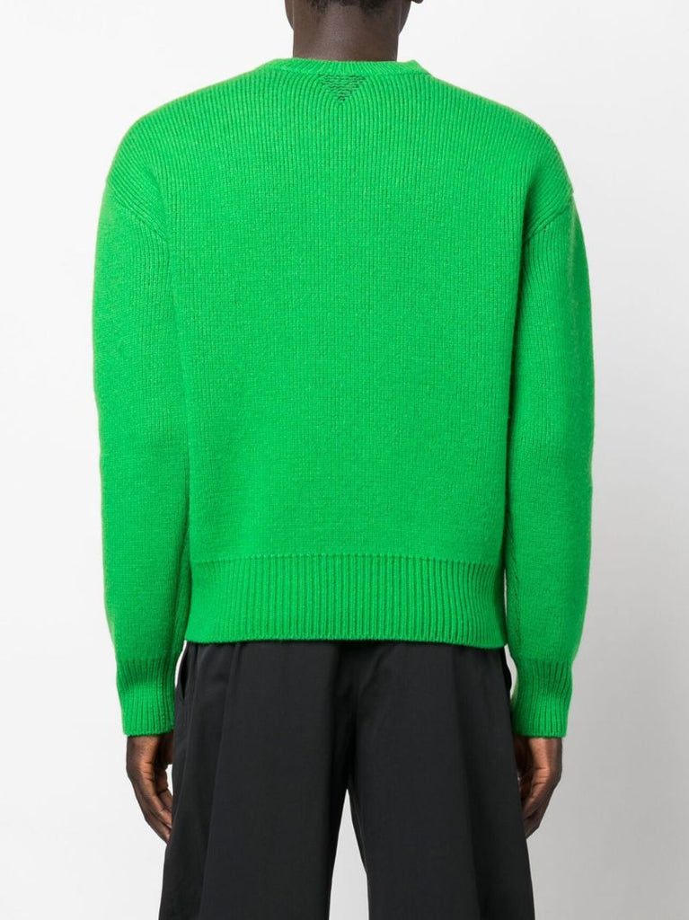 Green Ribbed Wool Sweater