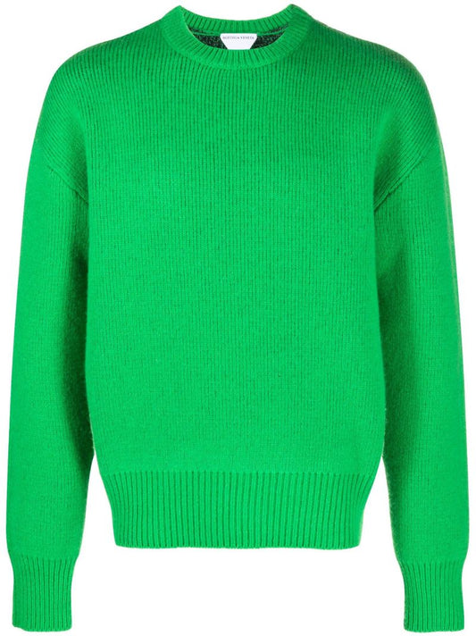 Green Ribbed Wool Sweater