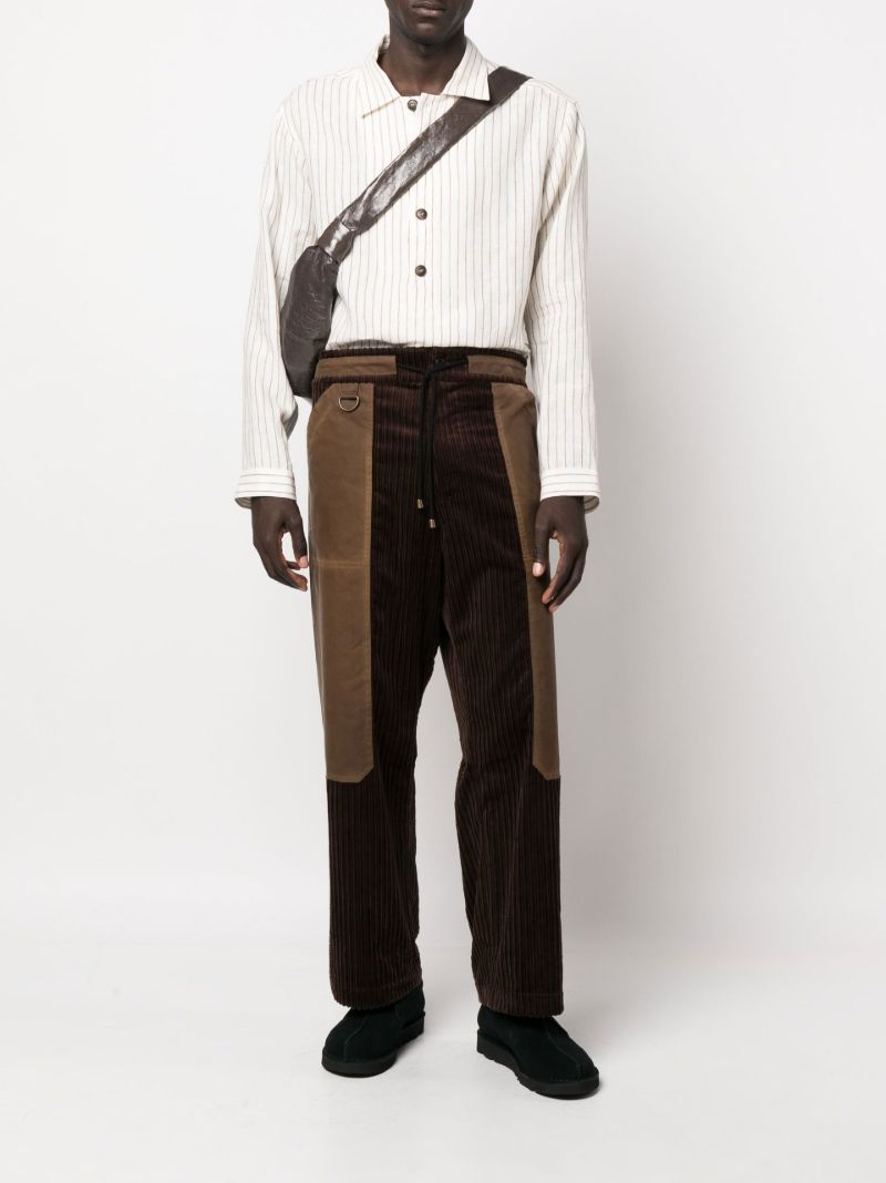 Brown Corduroy Straight-leg Cotton Trousers