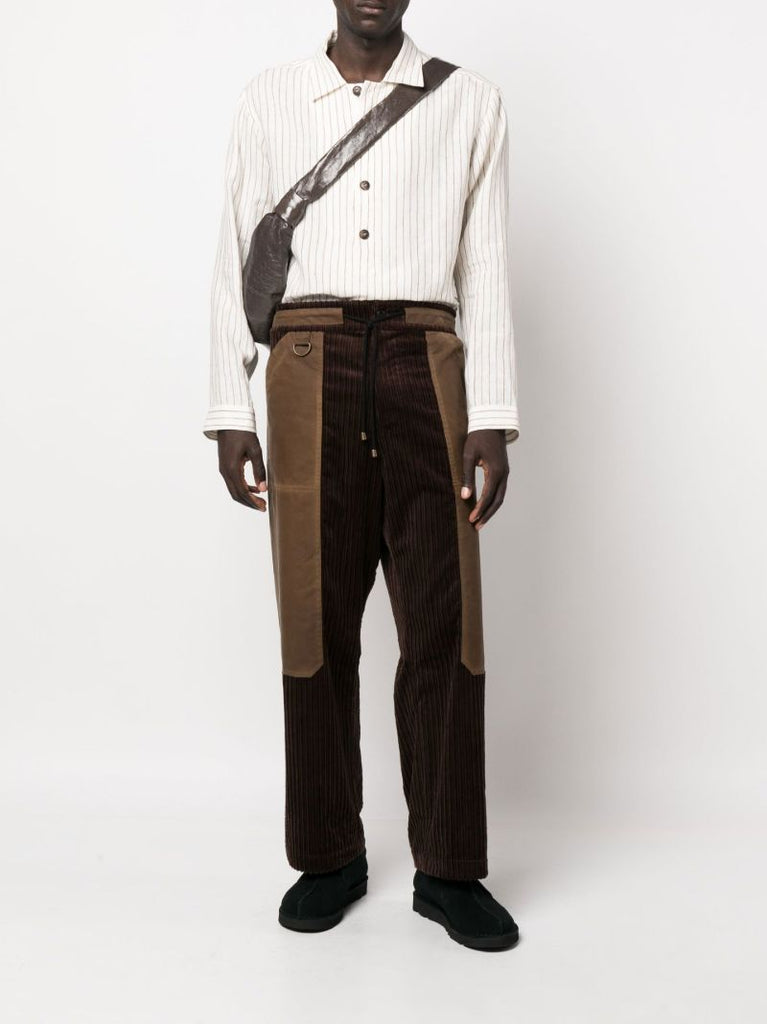 Brown Corduroy Straight-leg Cotton Trousers