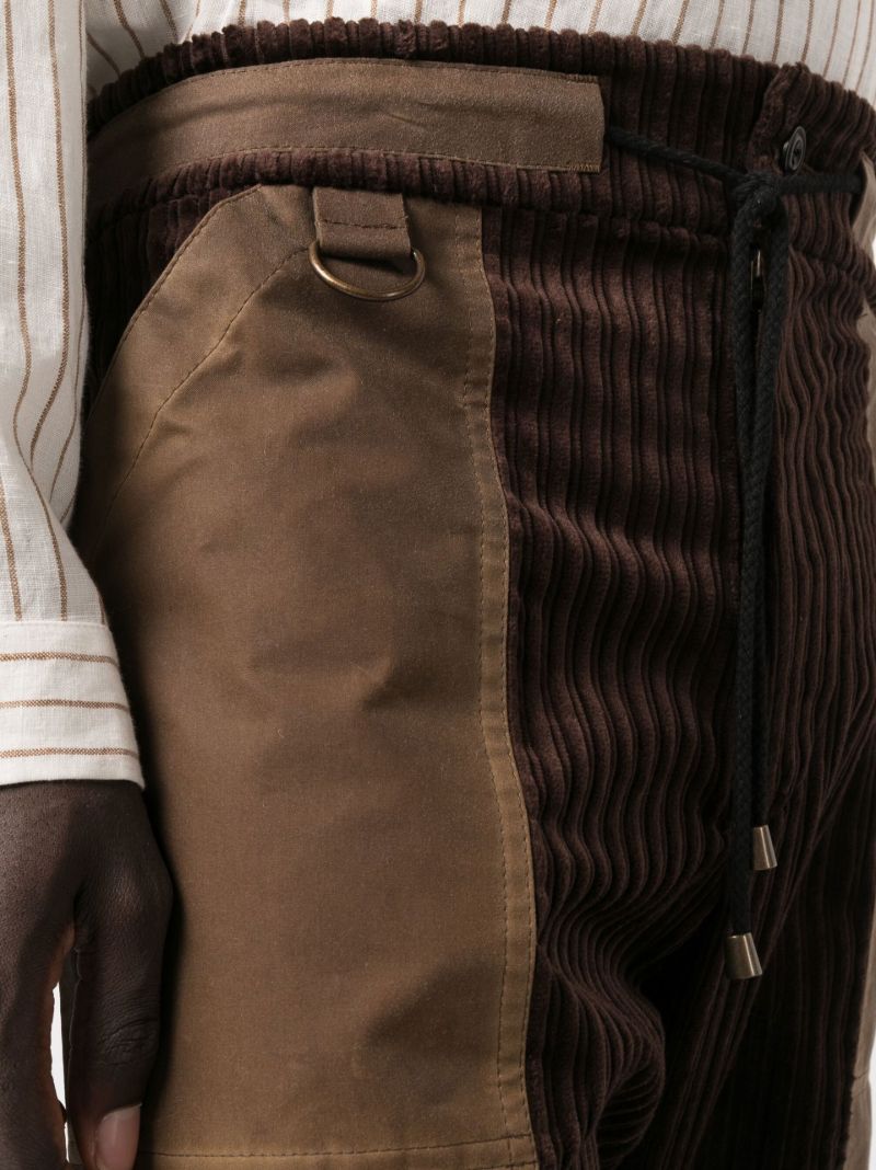 Brown Corduroy Straight-leg Cotton Trousers