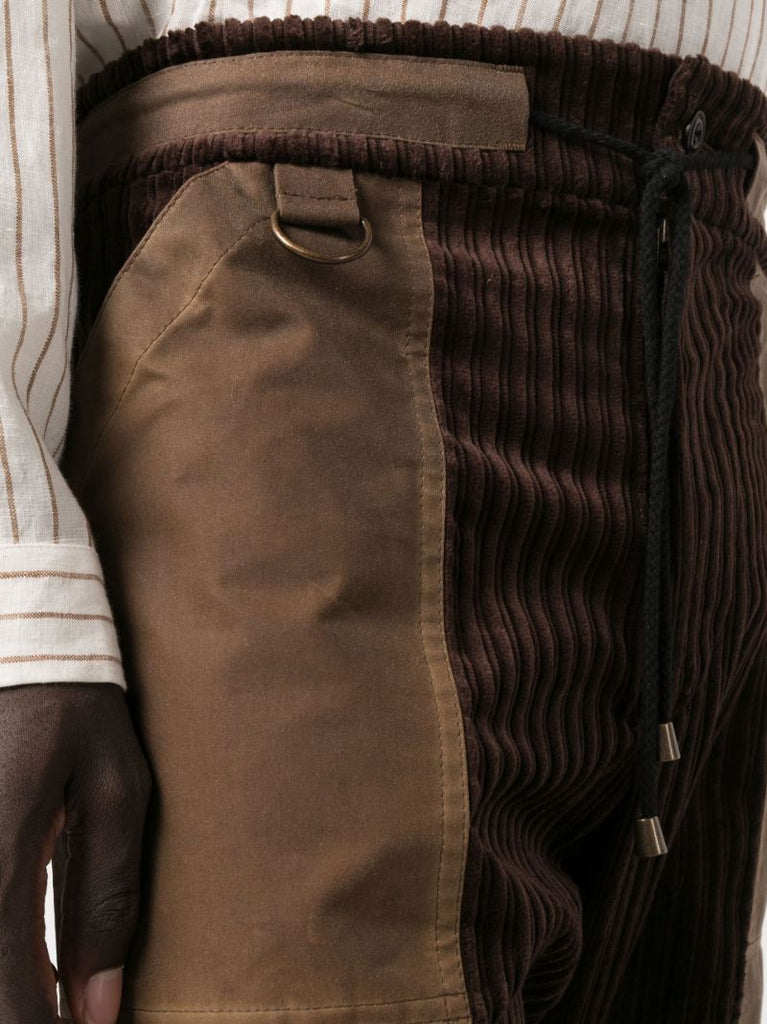 Brown Corduroy Straight-leg Cotton Trousers