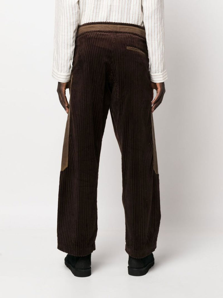 Brown Corduroy Straight-leg Cotton Trousers