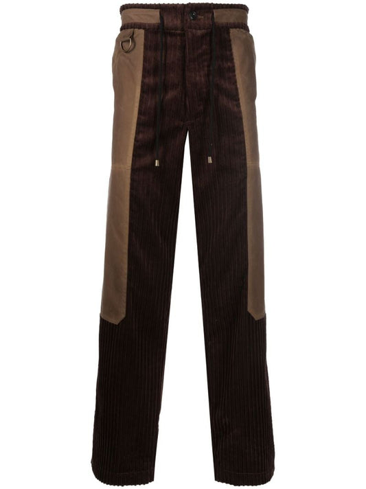 Brown Corduroy Straight-leg Cotton Trousers