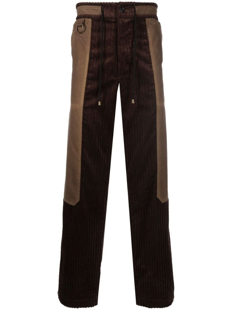 Brown Corduroy Straight-leg Cotton Trousers