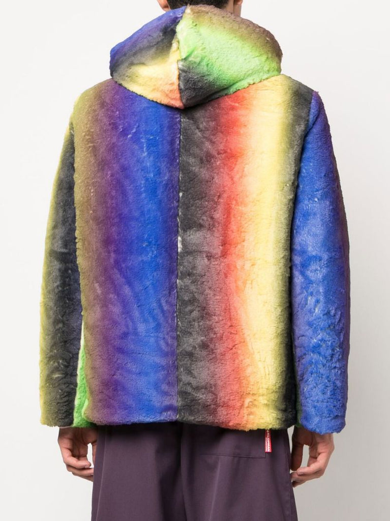 Green Gradient Faux Fur Jacket