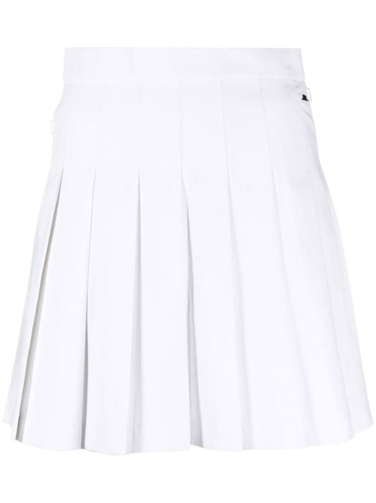 White Adina Pleated Golf Mini Skirt