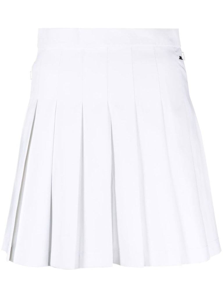 White Adina Pleated Golf Mini Skirt