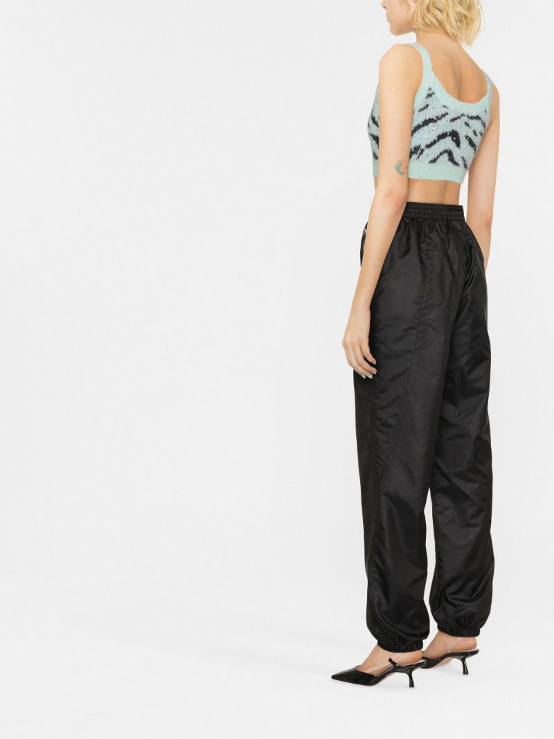 Black High-waisted Shell Track Pants