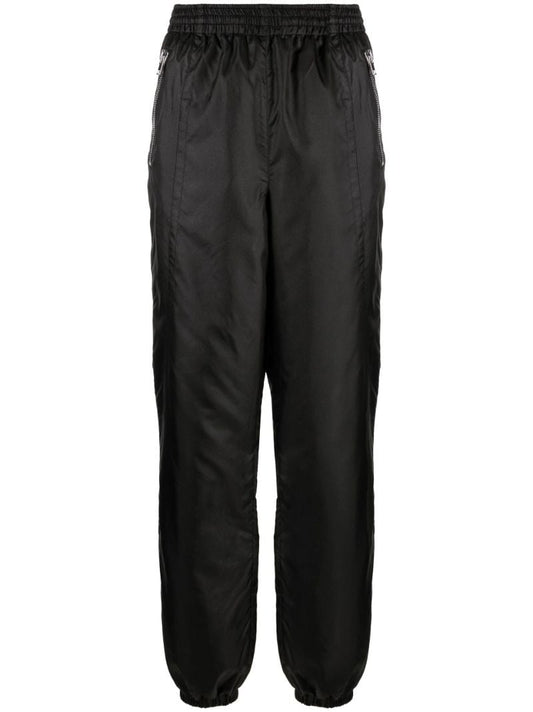Black High-waisted Shell Track Pants