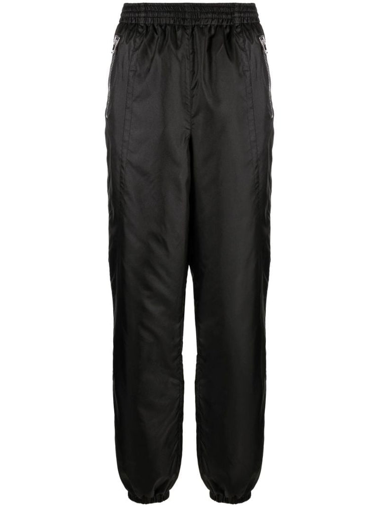 Black High-waisted Shell Track Pants