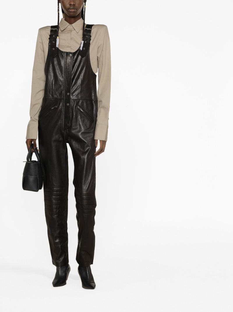Black Apolina Leather Jumpsuit