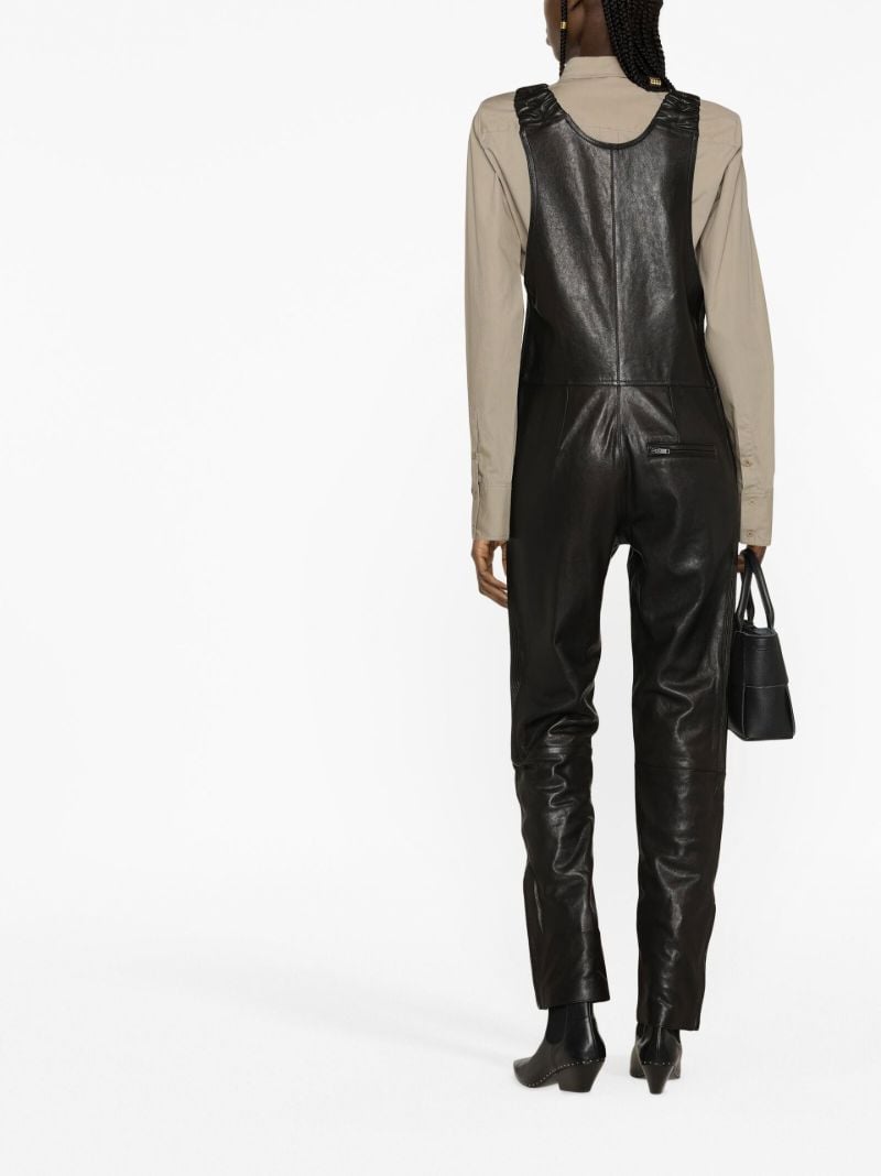 Black Apolina Leather Jumpsuit