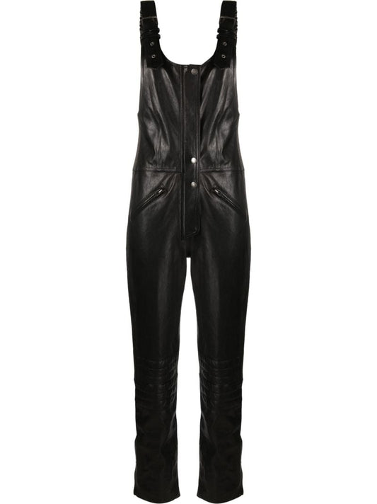Black Apolina Leather Jumpsuit