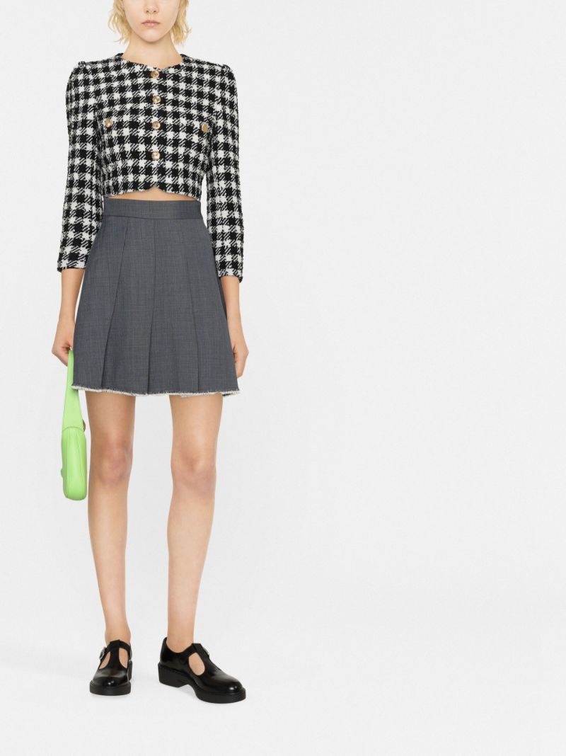 Black Vichy Checked Tweed Jacket