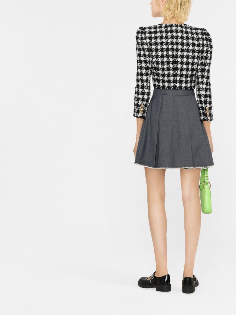Black Vichy Checked Tweed Jacket