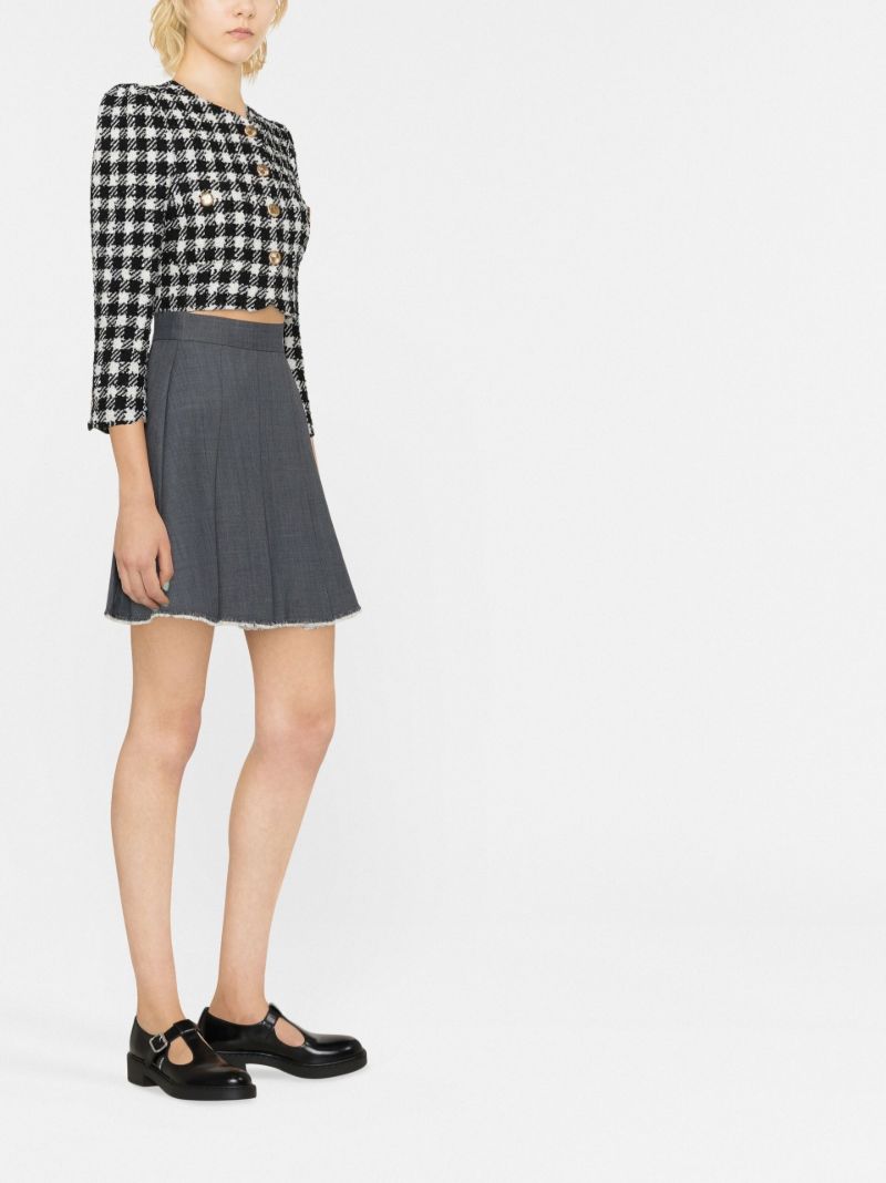 Black Vichy Checked Tweed Jacket
