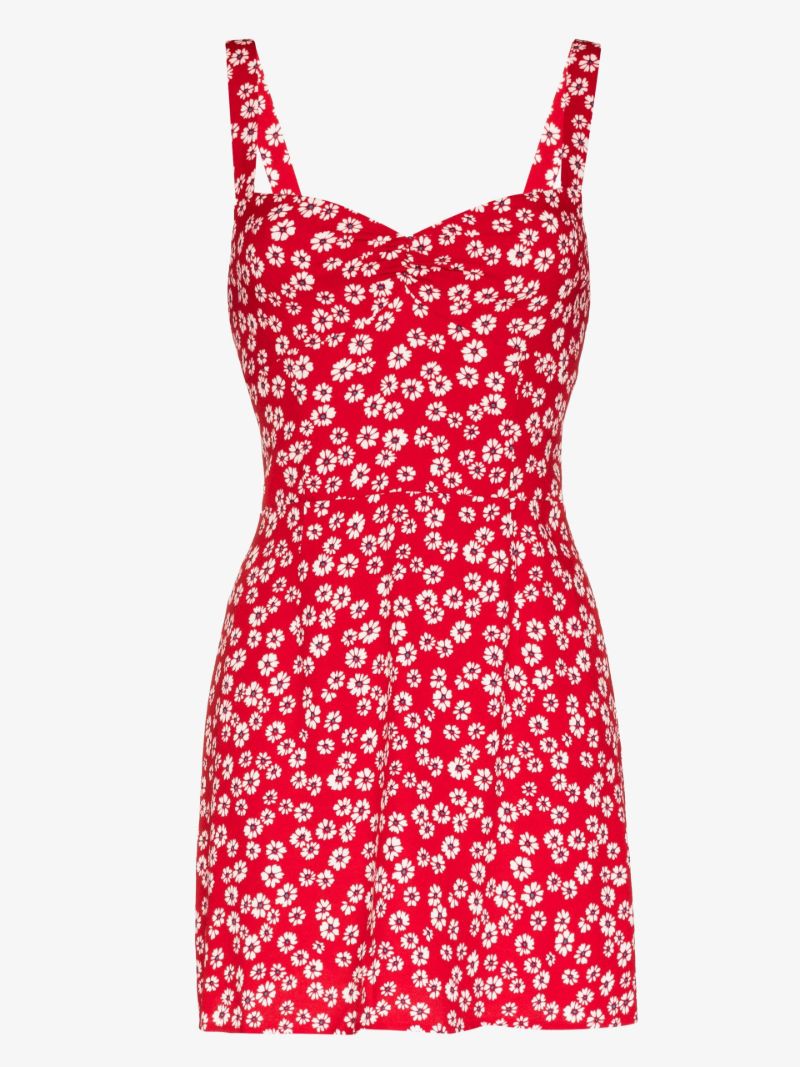 Red Baldwin Floral Print Mini Dress