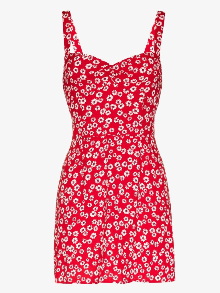 Red Baldwin Floral Print Mini Dress