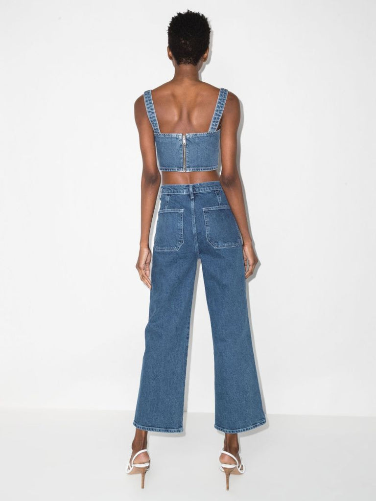 Blue Sunny Denim Top and Trousers Set