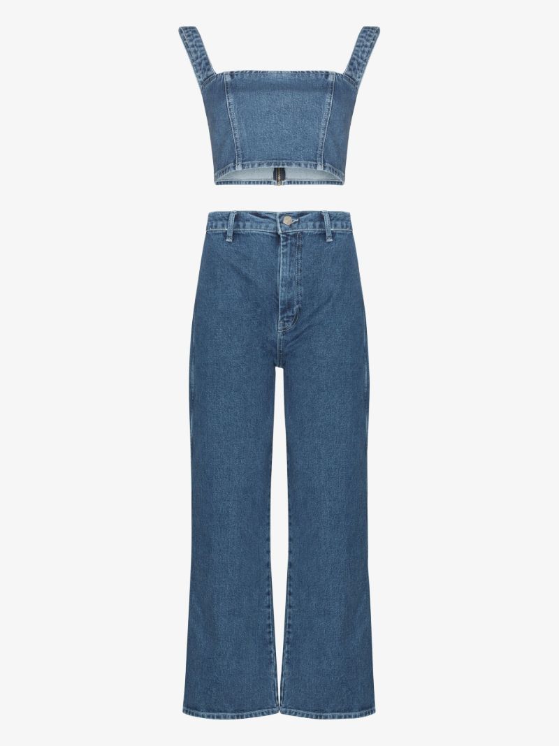 Blue Sunny Denim Top and Trousers Set