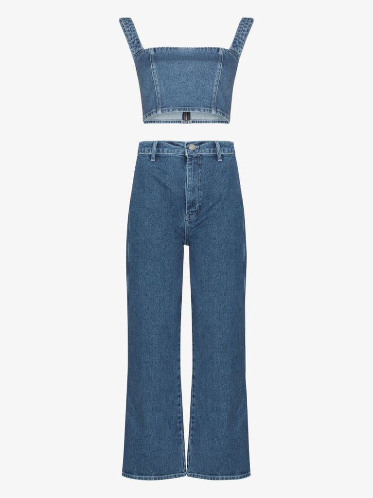 Blue Sunny Denim Top and Trousers Set